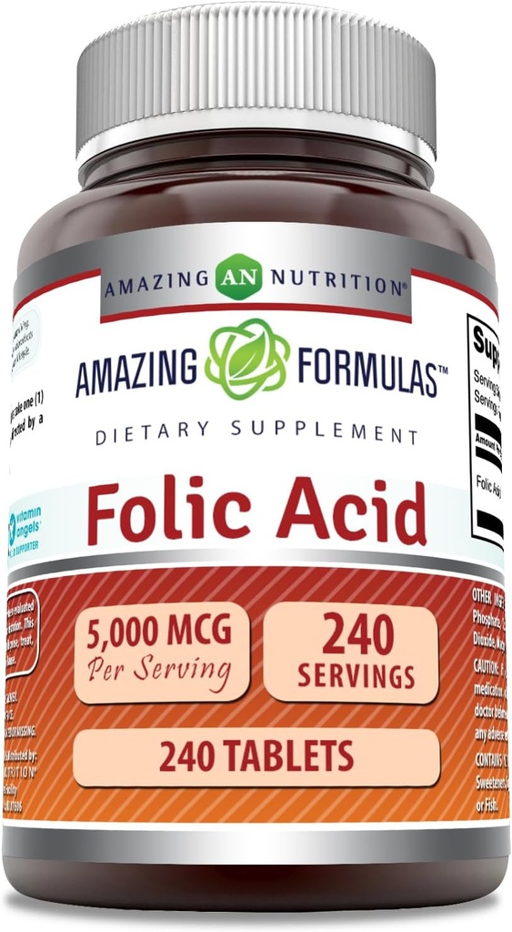 Amazing formulas folinsyre Supplement: 124; 5000 Mcg