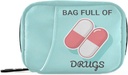 Naanle Medical Pills Pill Box 7 Dag Case Bag Travel Organizer med lynlås Portable Ugentlig Compact Størrelse for vitamin supplement Holder A Kartoon Blå Hvid 4.6 x 3.14 x 1.88 tommer, 1.0 Tæl