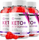 (3 Pack) Premier Keto ACV Gummies - Advanced Formula Premiere Keto Plus ACV Gummies Apple Cider Vinegar Premier ACV Dietary Supplement Reviews Men Women (180 Gummies)