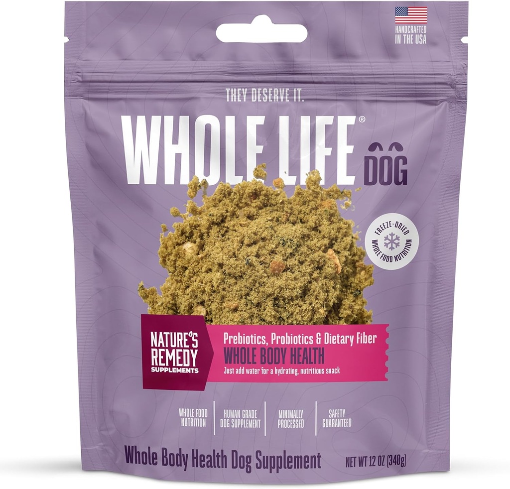 Hele livet Hund hele kroppen sundhed supplement til hunde, vitaminer og kosttilskud til sund hud, immunforsvar, probiotika & hydrering - Mad supplement til hverdagen Wellness - 90 Servering