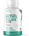 Naturens Fusioner Nutri 5-MTHF L Methylfolfolat 1MG - 4 måneder Tilgang, 120 Veganske tabletter - Methylerede folat tillæg - Kognitiv funktion, hjerte sundhed, prænatal support - Methylerede folinsyre