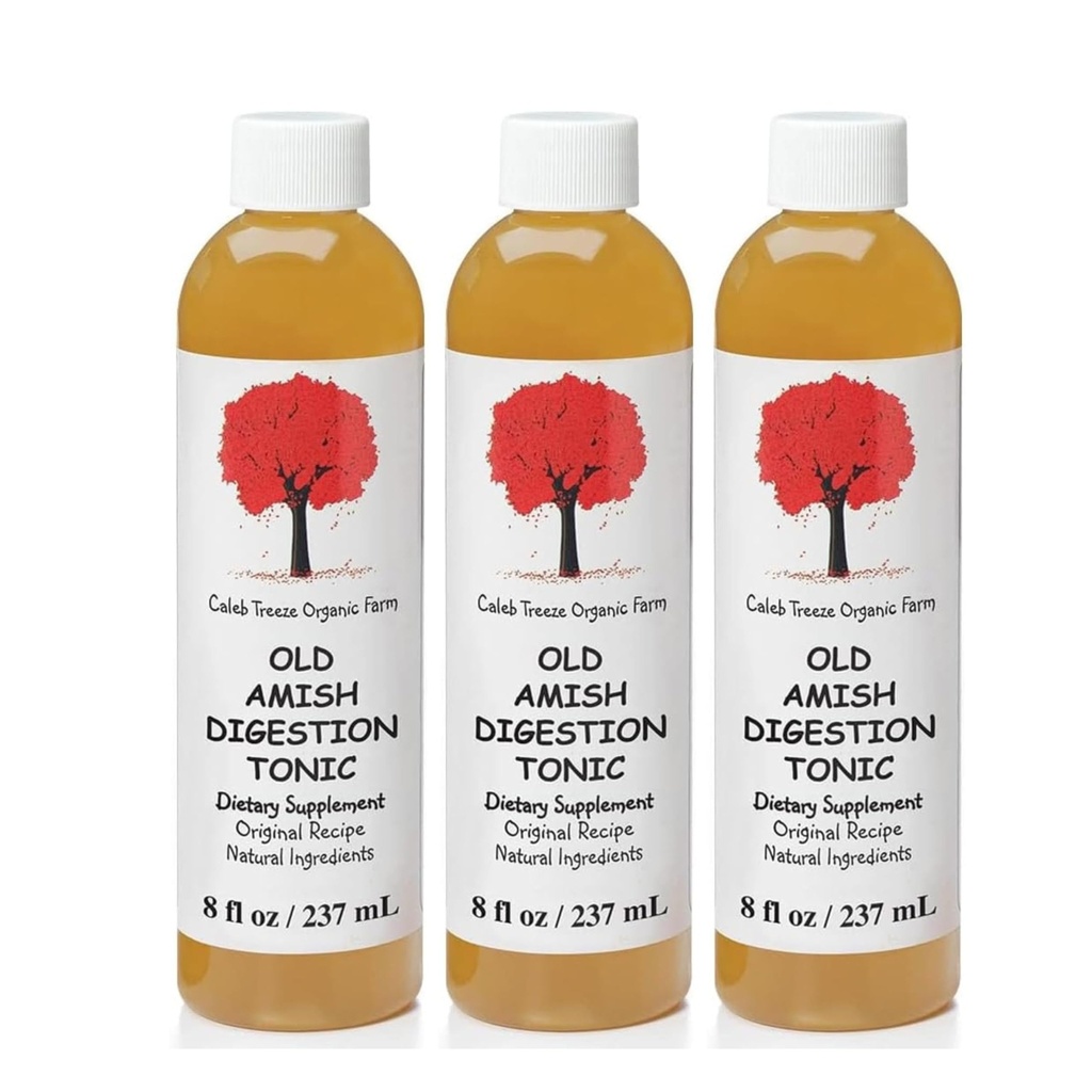 Caleb Treeze Old Amish Digestion Tonic (Tidligere: Stopper Acid Reflux) 8 oz (pakke med 3)