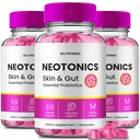 Neotonics Hud og Gut Gummies, Neotonics Hud & Gut Sundhed, Neotonics Gummies Glow Up Skin Supplement Neotonics Clear Skin Supplement - Skin Gummies For Glat Skin Probiotiske Gummies Anmeldelser (3 Pack)