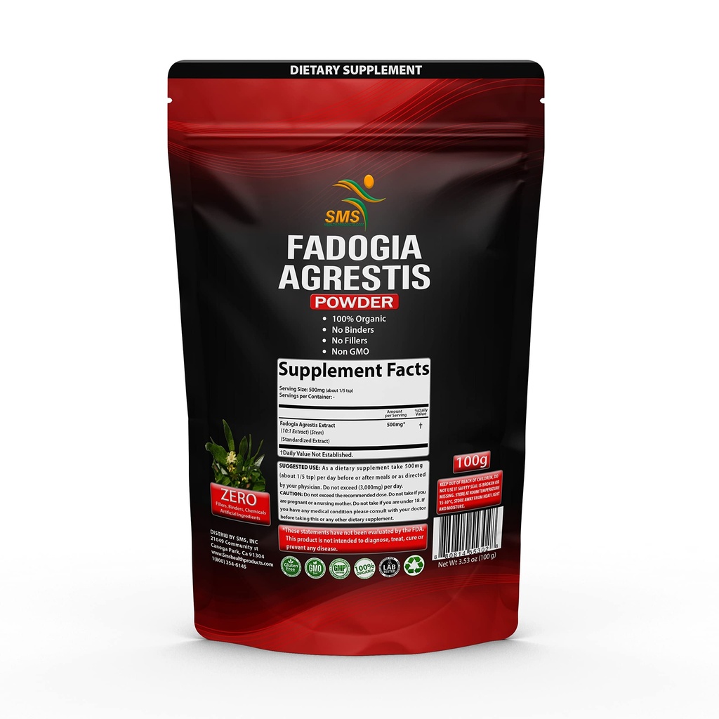 Fadogia Agrestis Extract Powder (maksimal styrke) Note 124; Understøtter atletisk ydeevne, Styrke, Drive