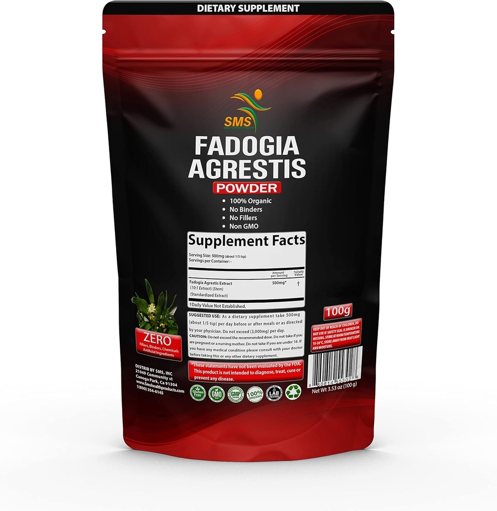 Fadogia Agrestis Extract Powder (maksimal styrke) Note 124; Understøtter atletisk ydeevne, Styrke, Drive