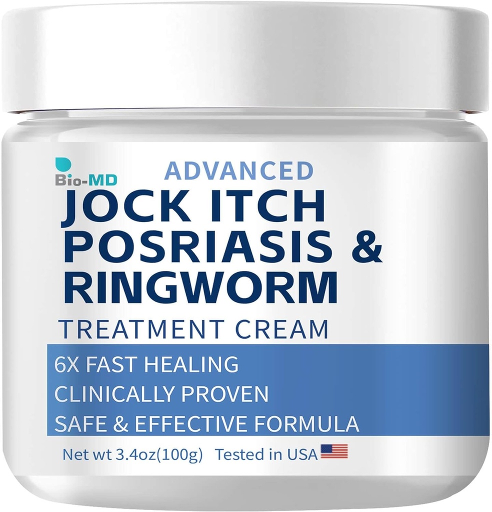 Bio- MD Jock Itch Cream, Jock Itch Cream ekstra styrke til mænd og kvinder, Psoriasis Cream, Ringorm Behandling for mennesker, Itch Cream - Kraftfuld & hurtig Relief