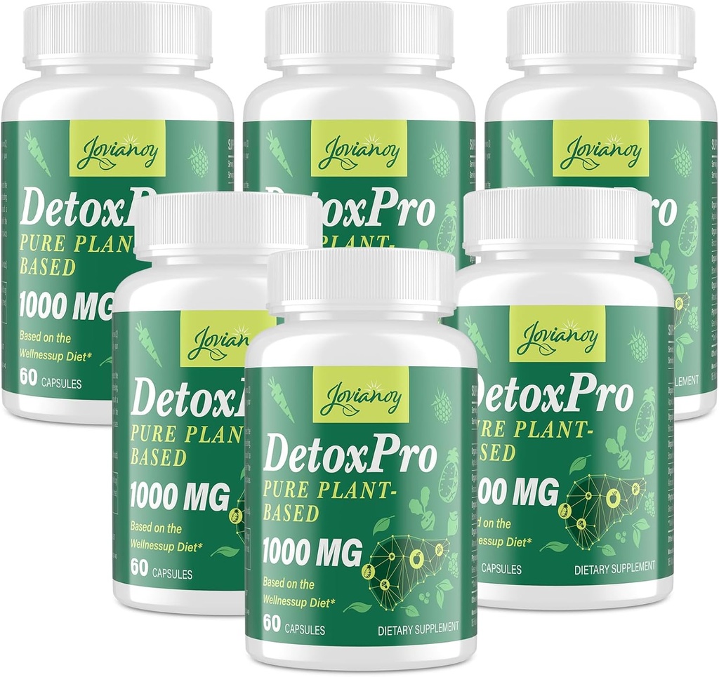 1000 MG Detox rense, Natural Toxin Flush for Lever, Gut & Colon, Antioxidant & fordøjelsesstøtte, Zeolite, Fast- Actioning Detoxification Complex for Women & Men - 480 Kapsler