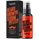 Beard Growth Serum for mænd: Hårvækst Spray med Biotin & Rice Vand - Ekstra styrke skæg olie