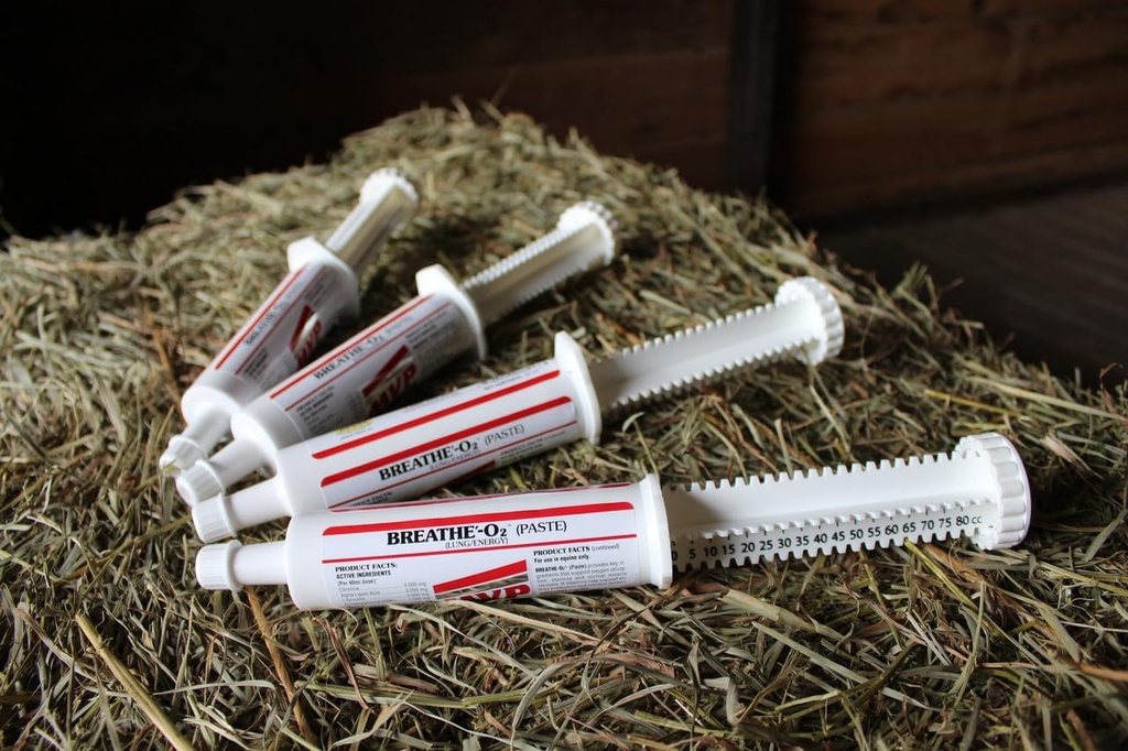 Træk vejret O '2 4 -Pack (8 doser) Pre- Race Paste til støtte Lung / Airway funktion i heste