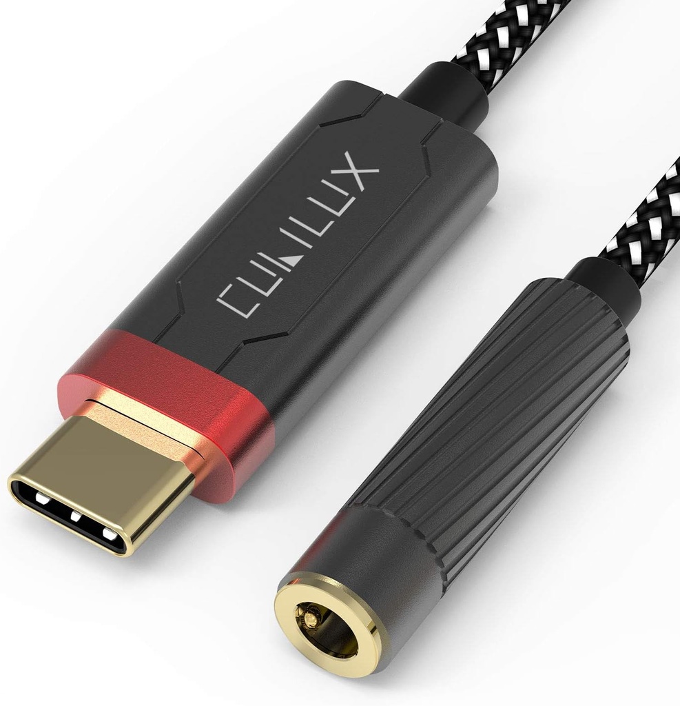 Cubilux HiFi USB C Headphone Forstærker med ESS9118EC DAC, USB C til 3.5mm Audio Adapter til iPhone 15 + / 15, iPhone 15 Pro Max, iPhone 16 / 16Pro, Samsung S24 / S23 / S22 Tab S9 / S8 / S7, Pixel 8 / 7 / 6 Pro Mere