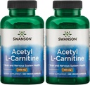 Swanson Acetyl- L- Carnitin - Aminosyre supplement Fremme kognitiv sundhed & muskelstøtte - Naturlig formel kan fremme nervesystem sundhed - (100 Veggie kapsler) (2 Pack)