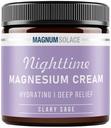 Magnesium Lotion - Nighttime Magnesium Cream - Anvend på ben, arme eller bryst - topisk Magnesiumchlorid - USA Made and Safe for Kids (Clary Sage)