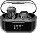 TOZO T18 Trådløse Earbuds Bluetooth hovedtelefoner 5.3, IPX8 Vandtæt Ear Bud, 4 Mic Clear Call lang spilletid med LED Digital Display opladning sag, Stereo Bass Sound 32 tilpasset EQ via APP