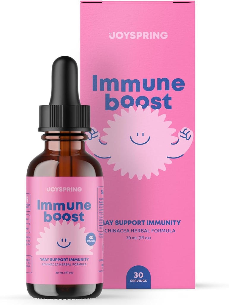 JoySpring School Backup Support Bundle - Kids Vitamins & Minerals Naturally Sourced | Non-Alcoholic, Sugar-Free Liquid Formula | Immunity Health Support | Vegan & Vegetarian Supplement