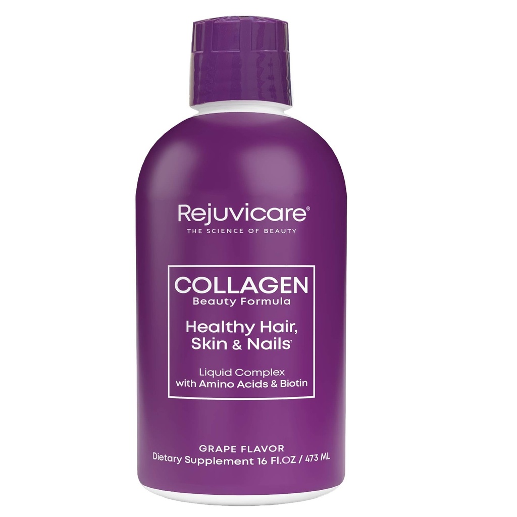 Flydende collagen skønhed formel med Aminosyrer, Protein og biotin, lækker Grape Flavor, Lilla 16 oz, 32 portioner