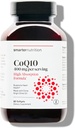 SMARTERNUTRITION CoQ10 400 mg Høj Absorption - naturligt fermenteret ubiquinone w / Organic Cold- Pressed Olive Oil - for Heart Health, Cellular Energy - Non- GMO, Gluten Free - 60 Greve [30- Day Supply]