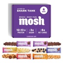 MOSH Variety Pack Keto Protein Bars, High Fiber, Low Carb, Gluten Free, High Protein, Brain Sund Snack med Ashwagandha, Lions Mane, 6 Greve