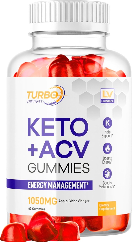 Turbo Ripped Keto Vægttab ACV Gummies, Turbo Ripped Keto ACV Gummies, Turbo Ripped Gummies, TurboRipped Keto ACV Apple Cider Vinciture Advanced Multivitamin Sund s Gummys, 1 Måned