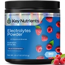 KEY NUTRIENSER Multivitamin Elektrolyter Powder Ingen sukker - Sweet Blue Raspberry Electrolyte Powder - Endurance & Energy Supplement - Hydration Powder - Ingen kalorier - 90 Servering - Made in USA