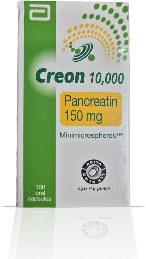 Creon 10. 000 Enzyme supplement til pankreatisk insufficiens - understøtter fordøjelse med Lipase, Protease, Amylase - 100 kapsler