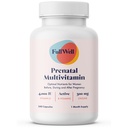 FullWell prenatal Vitumeb 124; Cholin, folat, D-vitamin til føtal vækst, hjerne udvikling; 124; 26 + Vital Nutrients against 124; Dietitian- Formuleret, OBGYN Anbefalet, Non- GMO, 3. part testet, 30 Servere