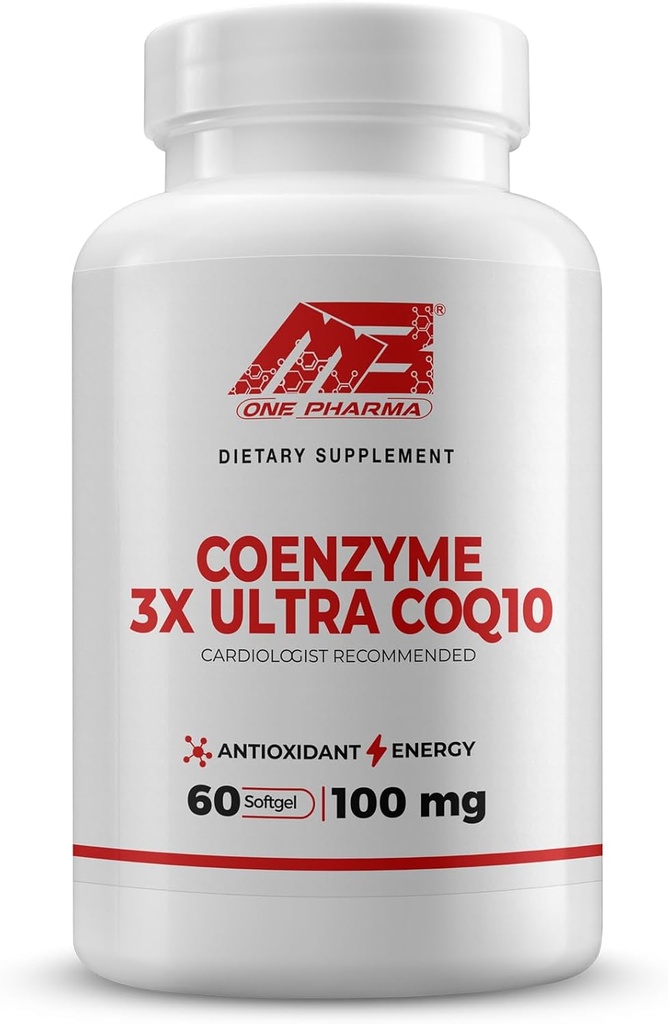 MB One Pharma- COQ10 Supplement (100mg) 60 dag supply- 3x Ultra Superior Absorption, Antioxidant Defense - Understøtter cellulær energi produktion hjertefunktion-Non- GMO, Gluten- fri, Høj Absorption