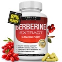 Berberine Supplement 1800 mg - Berberine HCL 97% Testet Ultra High Renhed Premium Berberine Extract til støtte for den samlede sundhed, høj potens Berberine Plus non-GMO Vegan Mænd Kvinder, 90 Kapsler