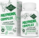 20-in-1 Polyphenoler Supplement Over 20 Frugter, Grøntsager & Polyphenoler, Kraftfulde Antioxidanter, Quercetin, Resveratrol, Gurkemeje, Grøn Tea, Polyphenoler til Alder Defense, Energi & Immun, 90 Kapsler