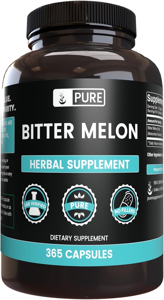 Pure Original Ingredients Bitter Melon (365 Capsules) No Magnesium Or Rice Fillers, Always Pure, Lab Verified