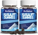 Shilajit Gummies 1000 MG, Organic Shilajit Supplement, 85 + Trace Minerals, with Ashwagandha, Mushroom - Energy, Brain, Immunity Support, for mænd og kvinder - 120 Count