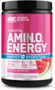 Optimum Nutrition Amino Energy Powder Plus Focus, med BCAA, Electrolytes, og koffein, Watermelon, 30 Servere (Packaging May Vary)