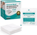 Generelt Medi Sterile Gauze Sponges, 4 "x 4" Ikke-vævet Sår Pads - individuelt indpakket Meget Absorberede Sponges Pads til Cushioning Mindre Sår, Cuts & Burns Sår Care (60 pakker, 120 stykker i alt)