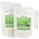 XPRS Nutra Vegan Størrelse 000 Separated Capsules - 100 Grev Premium Tomme Caps Separeret i sække - Clear Tomme Kapsler - 000 Piller til DIY Supplement Filling