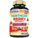 Hawthorn Berry Supplement Uddrag kapsler - 120 Veganske kapsler til 4 Måneder - Kombineret Beet Root, Ashwagandha, Gurkemeje Curcumin & Black Pepper