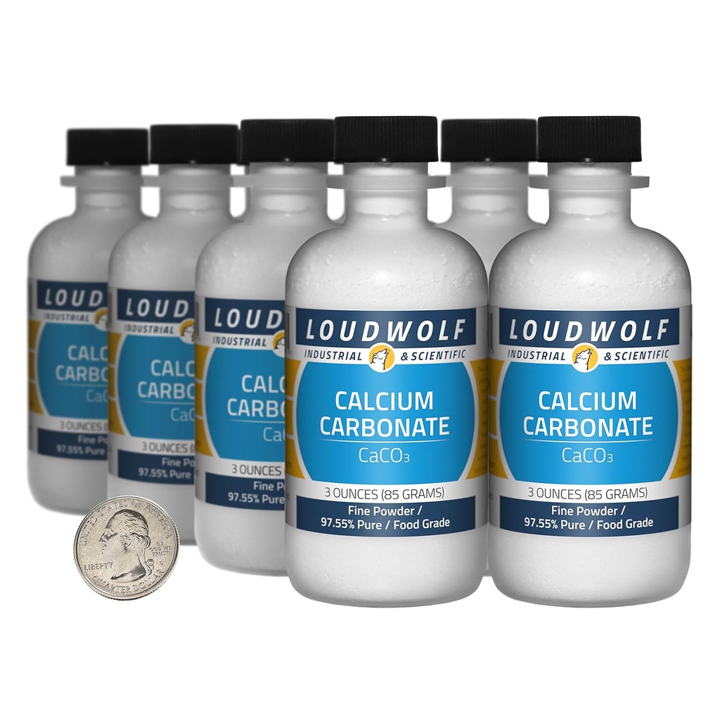 Calciumcarbonat / 1,5 pund / 8 flasker / 97, 55% Pure Food Grade / Fine Powder