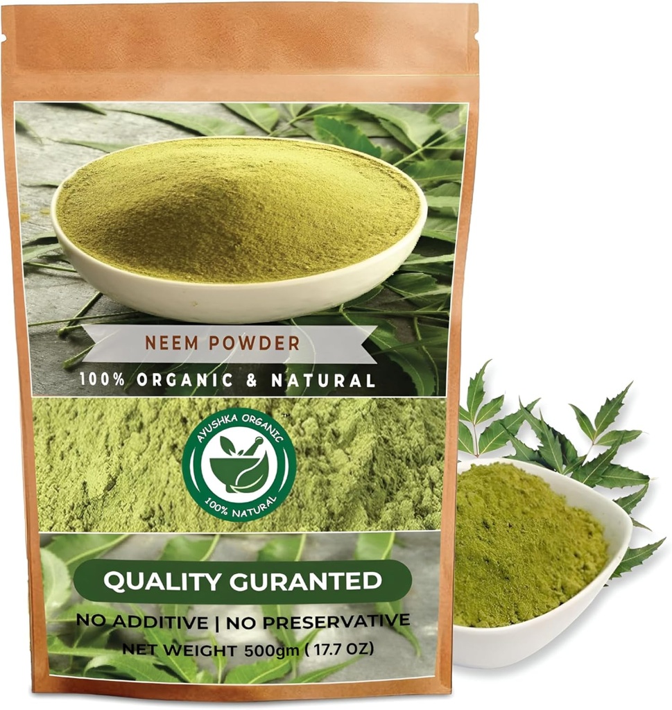 Neem Powder Mex124; Azadirachta Indica Mex124; Natural Herbal Supplement for Hud & Hårpleje (17.7 OZ Mex124; 500 gm)