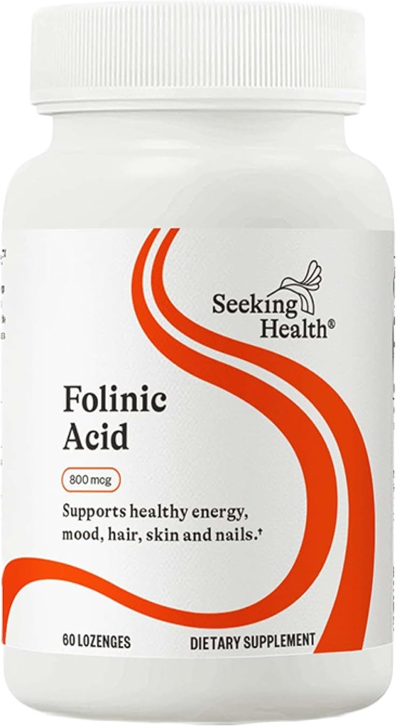 Seeking Health Folinic Acid - Methylated Form of Folate Precursor - Folinic Acid Supplement Supports Heart Health - Metabolically Active Alternative to Folate - 1360 mcg, 60 Lozenges
