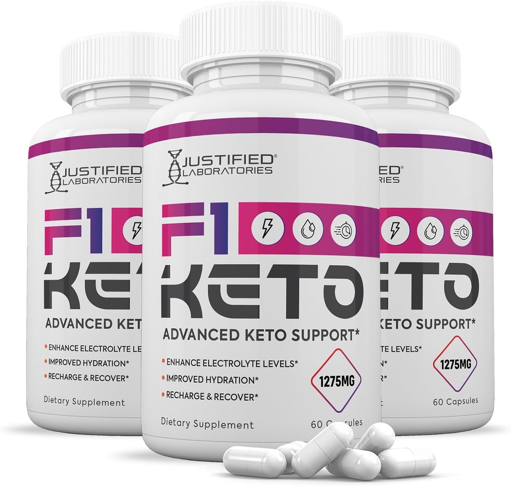 (3 Pack) F1 Keto piller 1275MG Ny & forbedret formel Indeholder Apple Cider Vinciferate Extra Virgin Olivenolie Powder Green Tea Leaf 180 kapsler