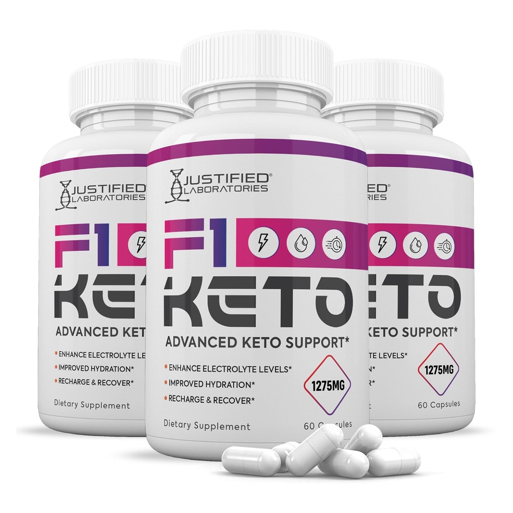 (3 Pack) F1 Keto piller 1275MG Ny & forbedret formel Indeholder Apple Cider Vinciferate Extra Virgin Olivenolie Powder Green Tea Leaf 180 kapsler