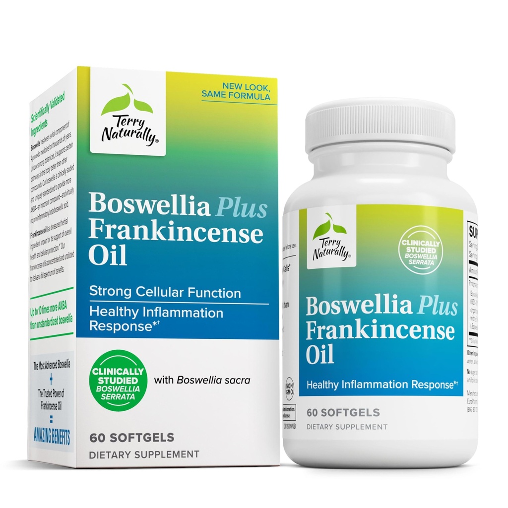 Terry naturligt Boswellia Plus Frankincense Oil - Fælles støtte supplement til støtte mobilitet & fælles komfort - Støtte Cellular Sundhed med Boswellia & Frankincense Oil - 60 Softgels