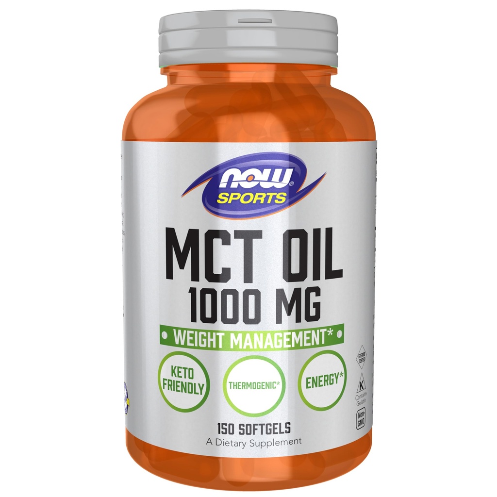 Now Foods Sports Nutrition, MCT (Medium- chain triglycerider) Oil 1000 mg, Weight Management, 150 Softgels