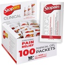 Stopain Smerte Relief Klinisk Gel Pakninger, 100 Pack, Made in USA, Maksimal Performance Smerte Relief med 10% Menthol Plus Glucosamin for Muskelakker, Fælles Smerte, og Gigt