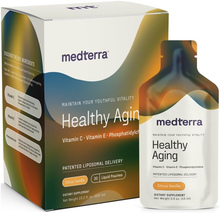 Mesterra 3700mg Liposomal C-vitamin; 3X højere Absorption Klinisk bevist 124; Immunitet, energi og hud Support 124; Vegan, naturlige ingredienser; 124; Citrus Vanilla Flavor, flydende Pouch, 30 Servering