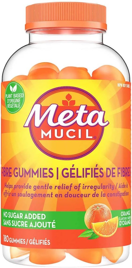 Metamucil Fibre Gummies Plant baseret & ingen sukker tilsat, Hjælp med at give genert lindring af uregelmæssig - 180 Gummies