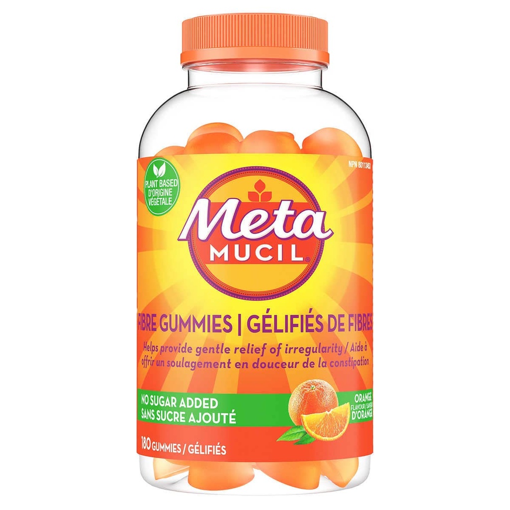 Metamucil Fibre Gummies Plant baseret & ingen sukker tilsat, Hjælp med at give genert lindring af uregelmæssig - 180 Gummies