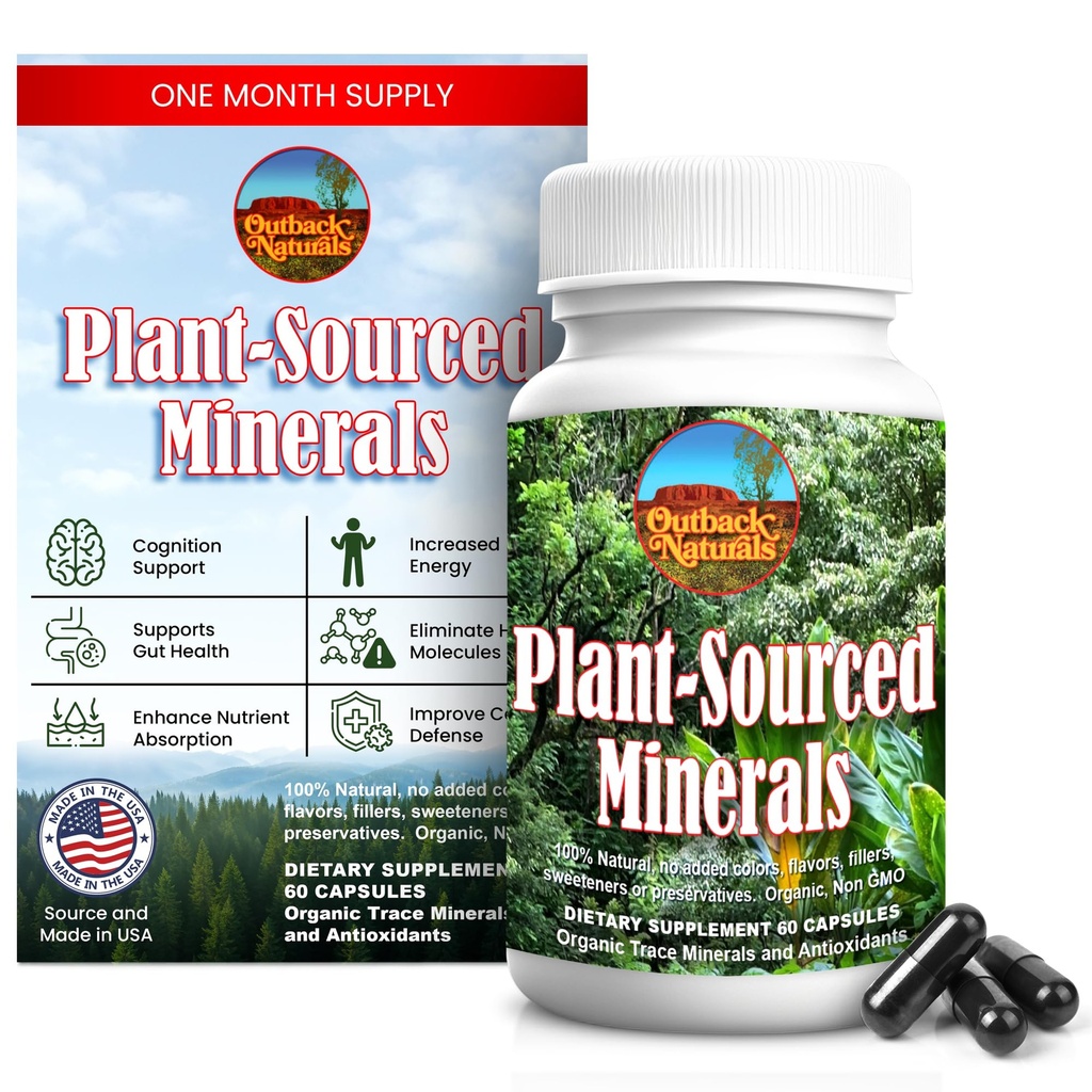 Plante- souced Minerals, 60 kapsler, Organic Natural Trace Minerals og antioxidanter, der understøtter immun- og fordøjelsessystemer, fremme optimal sundhed. Sourced and Made in USA