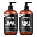 Herre skæg vask og skæg Conditioner Bundle sæt til mænd, ansigt og skæg Shampoo og conditioner sæt til mænd w / Biotin facial hårvækst Formel Dandruff, gaver til mænd, 500ml * 2