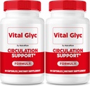 (2 Pack) Vital Glyc kapsler - Official Blood Support Formel, Vital Glyc Blood Vessel Cleaner, Vital Glyc Glyco Optimizer Pills, Understøtter Samlet Sundhed & Wellness, Vital Glyc Powder (120 Kapsler)