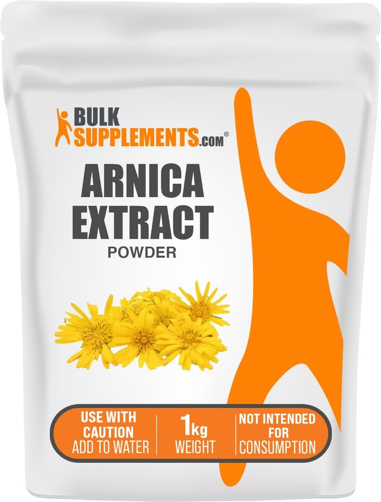 BulkSupplements.com Arnica Extract Powder - Herbal Supplement, fra Tørret Arnica blomster, Servering Vary Per Anvendelse, 1kg (2,2 lbs) (Pack of 1)