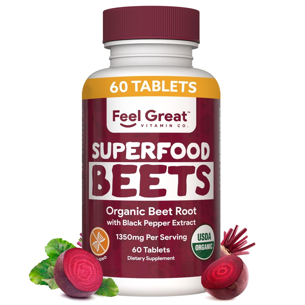 Føl store vitaminer Økologisk Beet Root Powder Kosttilskud (tabletter)